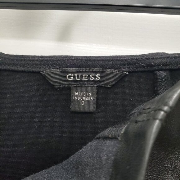 Guess Women's Black Faux Leather Stretch High Waist Zippered Pencil Skirt Size 0 - Picture 5 of 7